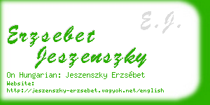 erzsebet jeszenszky business card